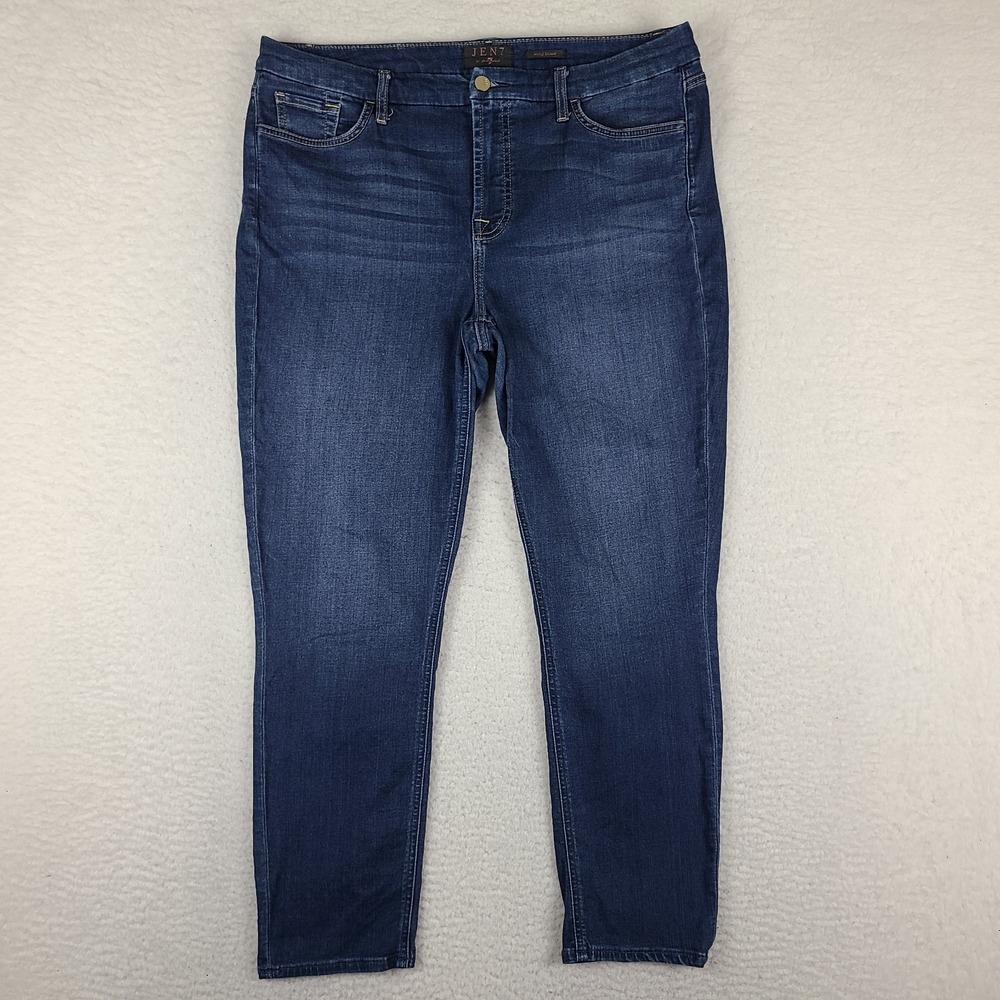 7 For All Mankind Jen7 Jeans Womens 14 Blue Ankle‎ Skinny Dark Wash Denim
